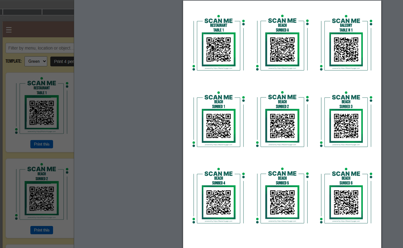 Print 9 per page preview