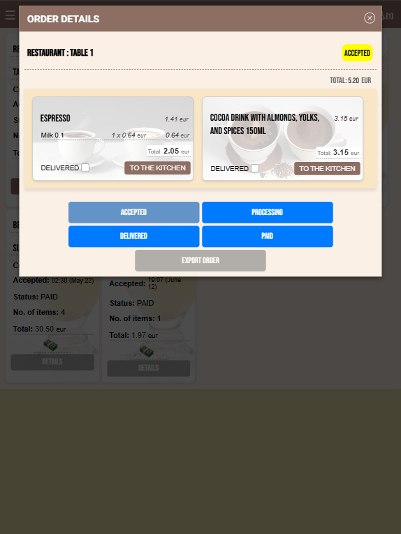 Order details – ACCEPTED