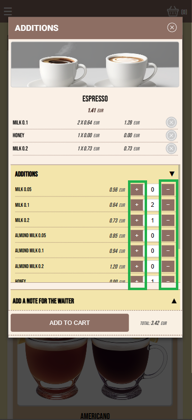 Pop-up with addition options