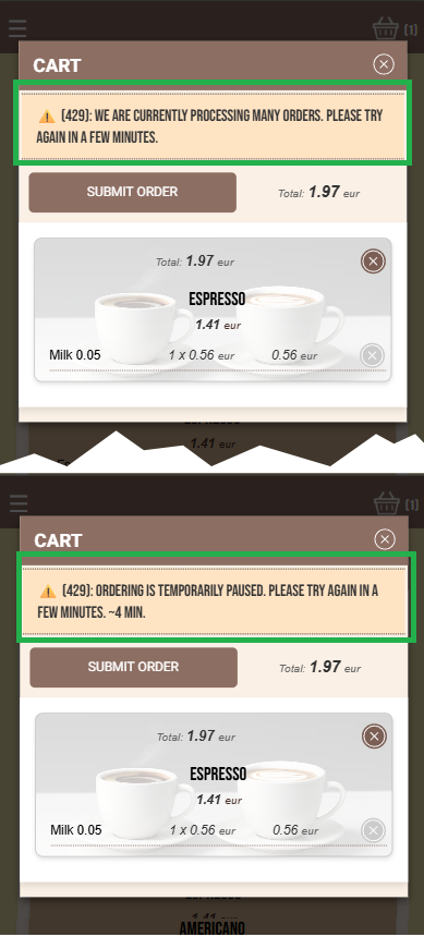 Ordering is paused